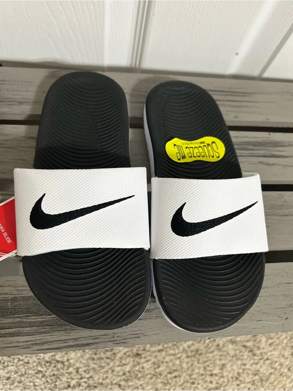 Nike Kawa Slide Sandals - Black & White Children’s Unisex Size 13